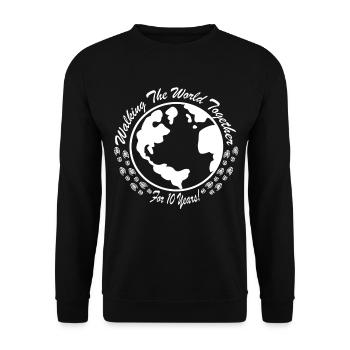 Geschenk für den 10. Hochzeitstag - Unisex Pullover - Schwarz - Vorne - Alina (178cm) & Michal (187cm)