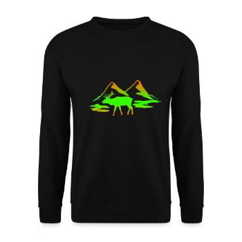Elch Tier Geschenk - Unisex Pullover - Schwarz - Vorne - Alina (178cm) & Michal (187cm)