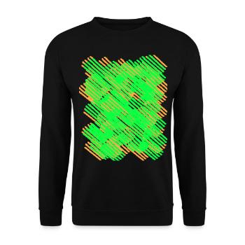 Orange neon green stripes - Unisex Sweatshirt - black - Front - Alina (178cm) & Michal (187cm)