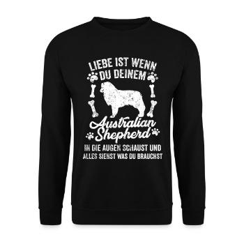 Australian Shepherd dressage canin - Sweat-shirt Unisexe - noir - Devant - Alina (178cm) & Michal (187cm)