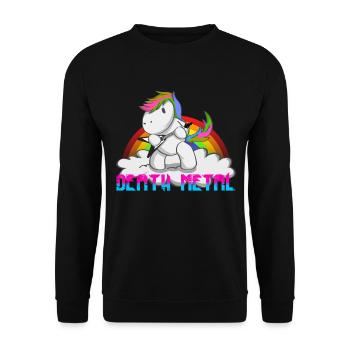 Death Metal Licorne Arc-en-ciel - Sweat-shirt Unisexe - noir - Devant - Alina (178cm) & Michal (187cm)