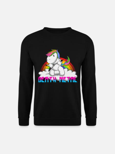 Death Metal Einhorn Regenbogen - Unisex Pullover - Schwarz