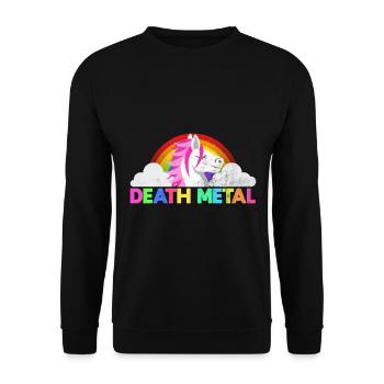Rainbow Death Metal Unicorn - Unisex Sweatshirt - black - Front - Alina (178cm) & Michal (187cm)