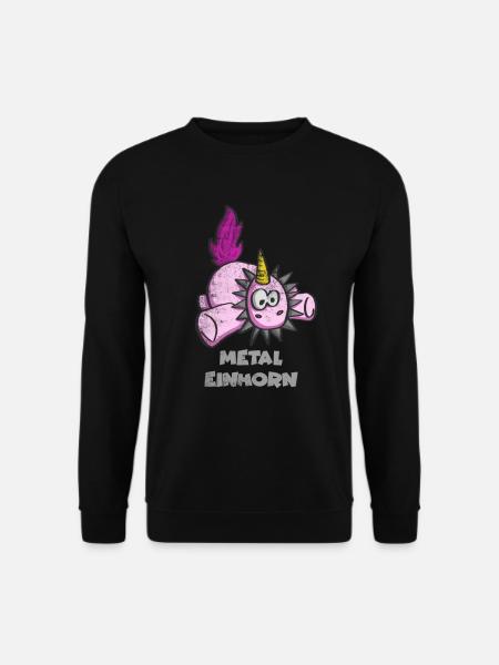 Einhorn Metal - Unisex Pullover - Schwarz
