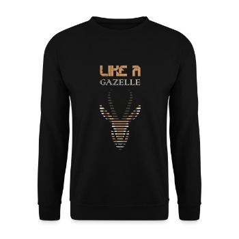 Gazelle animal gift - Unisex Sweatshirt - black - Front - Alina (178cm) & Michal (187cm)