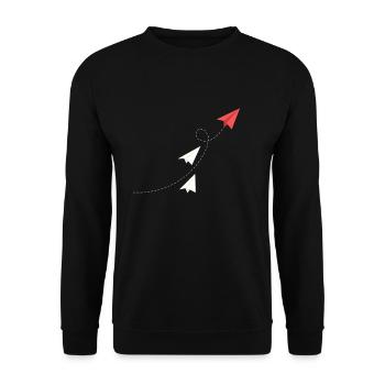 Les avions en papier - Sweat-shirt Unisexe - noir - Devant - Alina (178cm) & Michal (187cm)