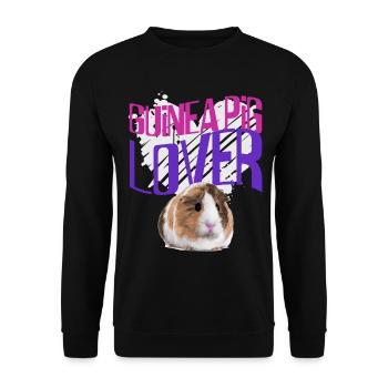 Meerschweinchen Tier Geschenk - Unisex Pullover - Schwarz - Vorne - Alina (178cm) & Michal (187cm)