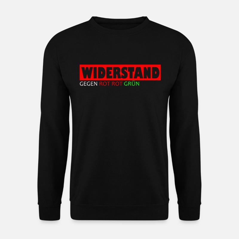 Widerstand gegen rot rot grün gegen grün - Unisex Pullover - Schwarz