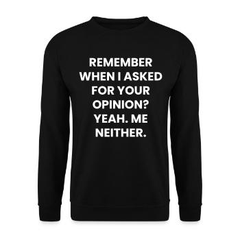 Lustiger Sarkastisches Witziges Spruch Geschenk - Unisex Pullover - Schwarz - Vorne - Alina (178cm) & Michal (187cm)