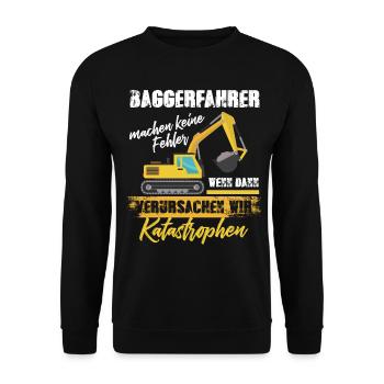 Bagger Graben - Unisex Pullover - Schwarz - Vorne - Alina (178cm) & Michal (187cm)