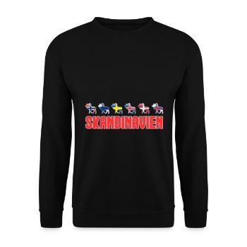 Skandinavien Elch Flaggen - Unisex Pullover - Schwarz - Vorne - Alina (178cm) & Michal (187cm)
