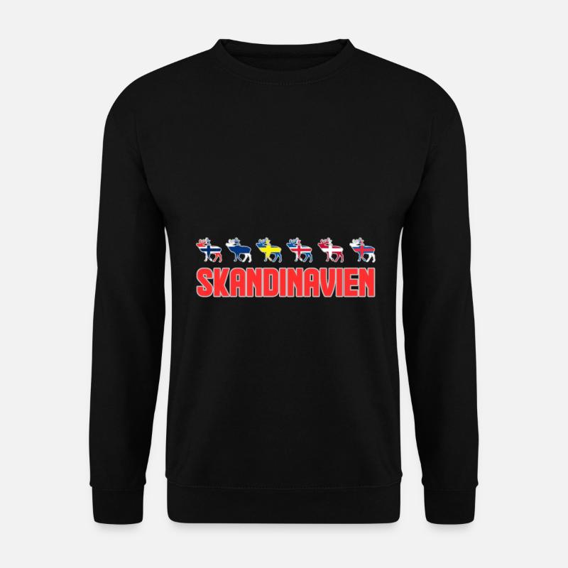 Scandinavia moose flags - Unisex Sweatshirt - black
