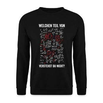 Mathematik Chemie Physik Lehrer Schule Geschenk - Unisex Pullover - Schwarz - Vorne - Alina (178cm) & Michal (187cm)