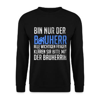 Client Builder Site supervisor - Unisex Sweatshirt - black - Front - Alina (178cm) & Michal (187cm)