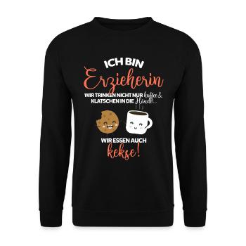 Erzieherin Lehrer - Unisex Pullover - Schwarz - Vorne - Alina (178cm) & Michal (187cm)