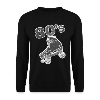 80s 80s 80s 80s patins à roulettes patins à roulettes - Sweat-shirt Unisexe - noir - Devant - Alina (178cm) & Michal (187cm)