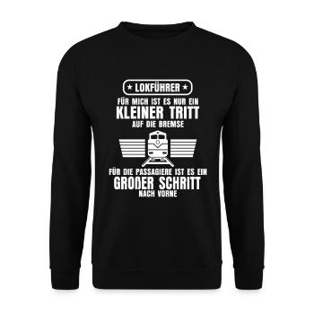 Engine driver steam locomotive - Unisex Sweatshirt - black - Front - Alina (178cm) & Michal (187cm)