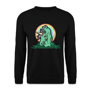 Unicorn Zombie Rainbow Unicorn Halloween - Unisex Sweatshirt - black - Front - Alina (178cm) & Michal (187cm)