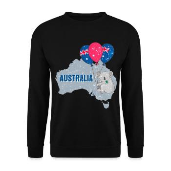 Australia country travel gift - Unisex Sweatshirt - black - Front - Alina (178cm) & Michal (187cm)