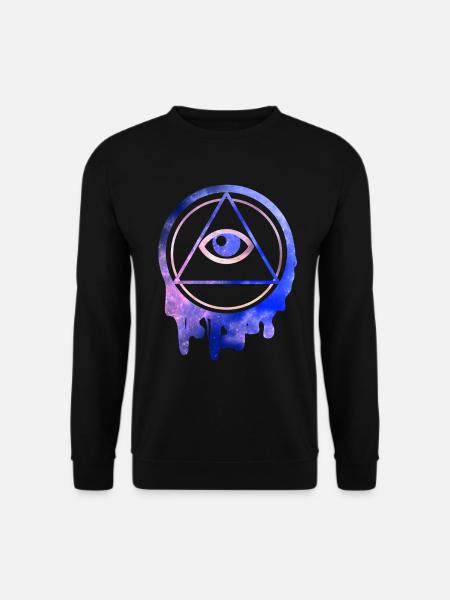 All Seeing Eye Illuminati Sterne - Unisex Pullover - Schwarz