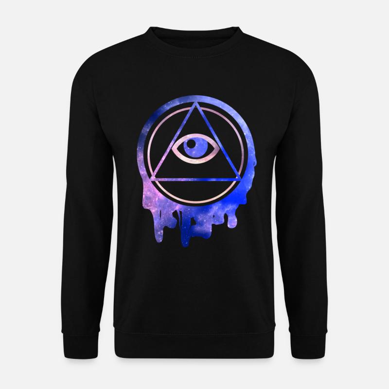 All Seeing Eye Illuminati Sterne - Unisex Pullover - Schwarz