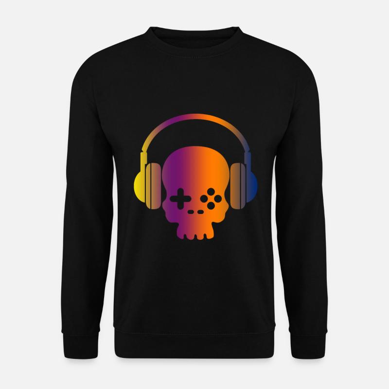 Zocken Headset Gaming Schädel - Unisex Pullover - Schwarz