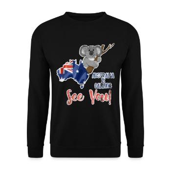 Australien Koala Bär Reisen - Unisex Pullover - Schwarz - Vorne - Alina (178cm) & Michal (187cm)