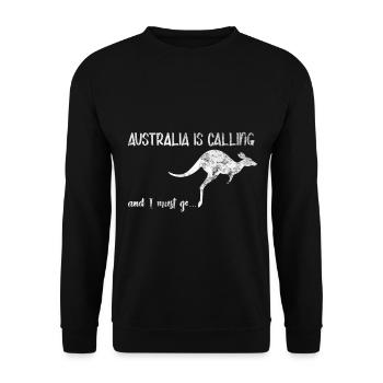 Australien Ruft Backpacker Reisen Känguru - Unisex Pullover - Schwarz - Vorne - Alina (178cm) & Michal (187cm)