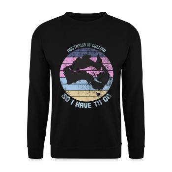 L'Australie obtient un routard de voyage - Sweat-shirt Unisexe - noir - Devant - Alina (178cm) & Michal (187cm)
