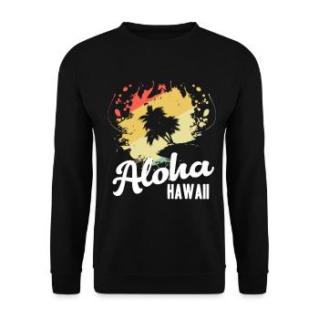 hawaii - Unisex Pullover - Schwarz - Vorne - Alina (178cm) & Michal (187cm)
