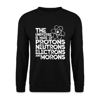Funny astronomy astronomy physicist shirt - Unisex Sweatshirt - black - Front - Alina (178cm) & Michal (187cm)