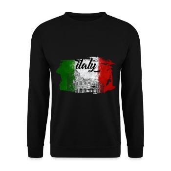 Italy country travel gift - Unisex Sweatshirt - black - Front - Alina (178cm) & Michal (187cm)