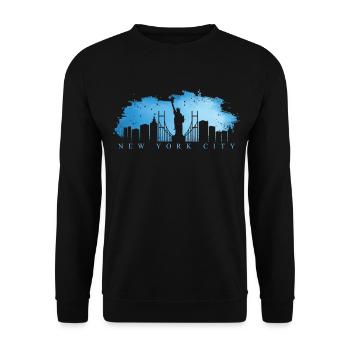 New York City - NYC NY Big Apple USA Gift - Unisex Sweatshirt - black - Front - Alina (178cm) & Michal (187cm)