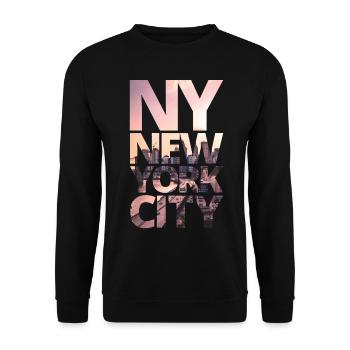 New York City - NY NYC Big Apple America Gift - Unisex Sweatshirt - black - Front - Alina (178cm) & Michal (187cm)