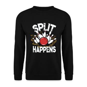Strike Bowling Kegeln Shirt - Unisex Pullover - Schwarz - Vorne - Alina (178cm) & Michal (187cm)