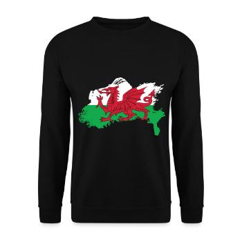 Wales country travel gift - Unisex Sweatshirt - black - Front - Alina (178cm) & Michal (187cm)