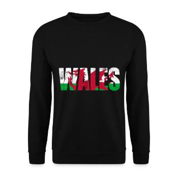 Wales country travel gift - Unisex Sweatshirt - black - Front - Alina (178cm) & Michal (187cm)