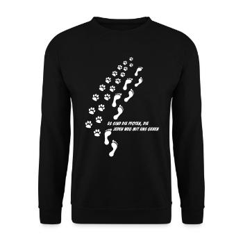 It's the paws that go each way with us - Unisex Sweatshirt - black - Front - Alina (178cm) & Michal (187cm)