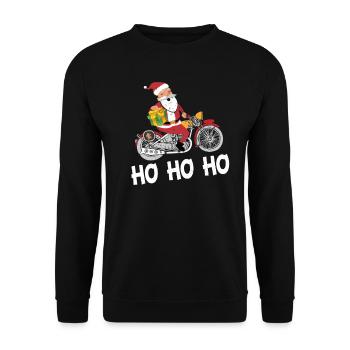 Santa Claus Biker Santa Claus Nicholas Motorcycle - Unisex Sweatshirt - black - Front - Alina (178cm) & Michal (187cm)
