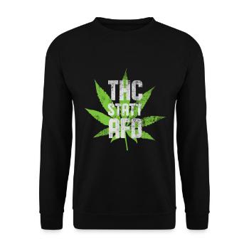 Thc Statt Afd Lustiges Cannabis - Unisex Pullover - Schwarz - Vorne - Alina (178cm) & Michal (187cm)