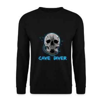 Cave Diving Hobby Sport Leisure Gift - Unisex Sweatshirt - black - Front - Alina (178cm) & Michal (187cm)
