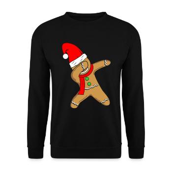 Lebkuchen Kinder Xmas Gingerbread DAB Weihnachten - Unisex Pullover - Schwarz - Vorne - Alina (178cm) & Michal (187cm)
