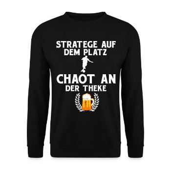 Fußball Team Bier Mannschaft Lustige Sprüche - Unisex Pullover - Schwarz - Vorne - Alina (178cm) & Michal (187cm)