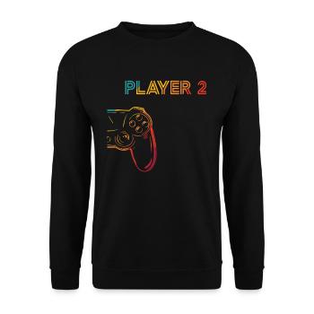 Gaming Player 2 Gift idea - Unisex Sweatshirt - black - Front - Alina (178cm) & Michal (187cm)