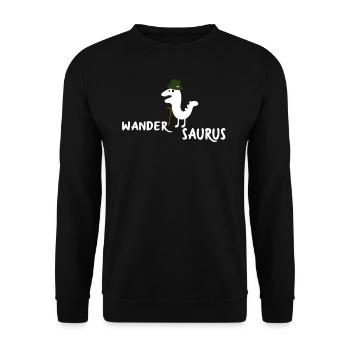 Wandern Rentner Rente Bergsport Wanderer Geschenk - Unisex Pullover - Schwarz - Vorne - Alina (178cm) & Michal (187cm)