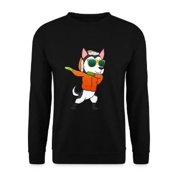 Husky Christmas present - Unisex Sweatshirt - black - Front - Alina (178cm) & Michal (187cm)