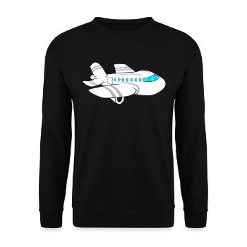 Flugzeug - Unisex Pullover - Schwarz - Vorne - Alina (178cm) & Michal (187cm)