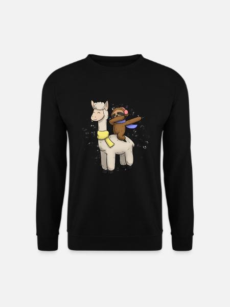 Lama Faultier Weihnachtsgeschenk - Unisex Pullover - Schwarz