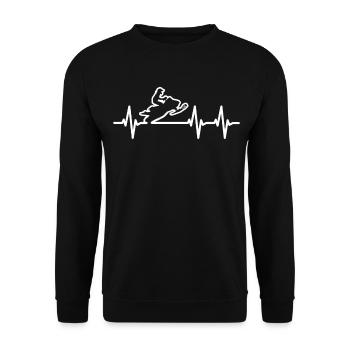 Cadeau d'hiver Motoneige Motoneige - Sweat-shirt Unisexe - noir - Devant - Alina (178cm) & Michal (187cm)