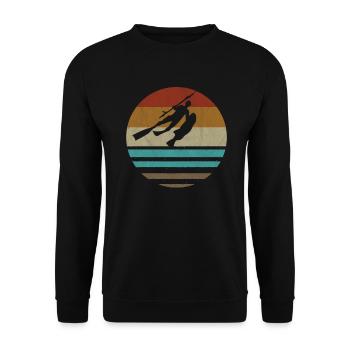 Spearfishing Vintage - Diving Fishing Gift - Unisex Sweatshirt - black - Front - Alina (178cm) & Michal (187cm)